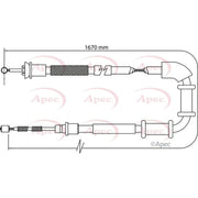 Apec Handbrake Cable Left Rear CAB1107