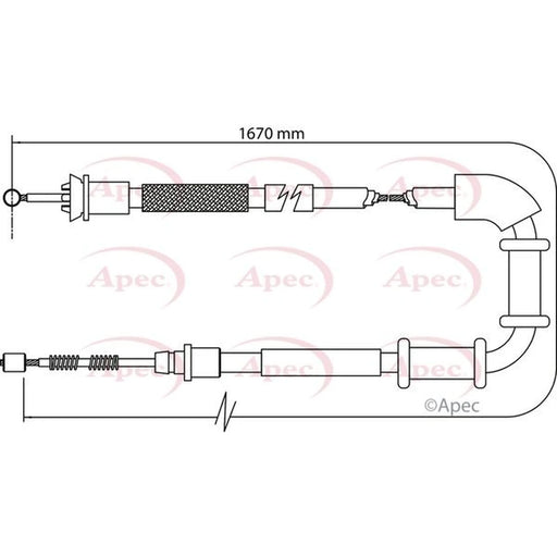 Apec Handbrake Cable Left Rear CAB1107