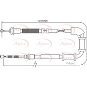 Apec Handbrake Cable Left Rear CAB1107