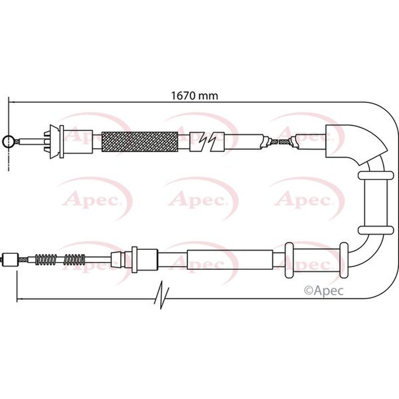 Apec Handbrake Cable Left Rear CAB1107