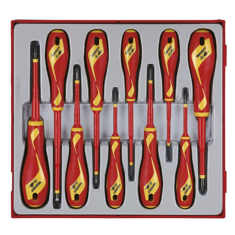 Teng Tools Insulated Screwdriver Set Mixed TT2 10 Pieces