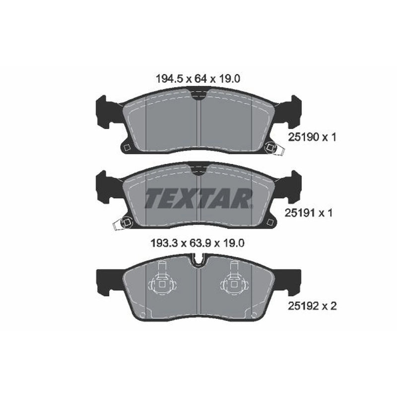 Textar Front Brake Pad Set 2519002