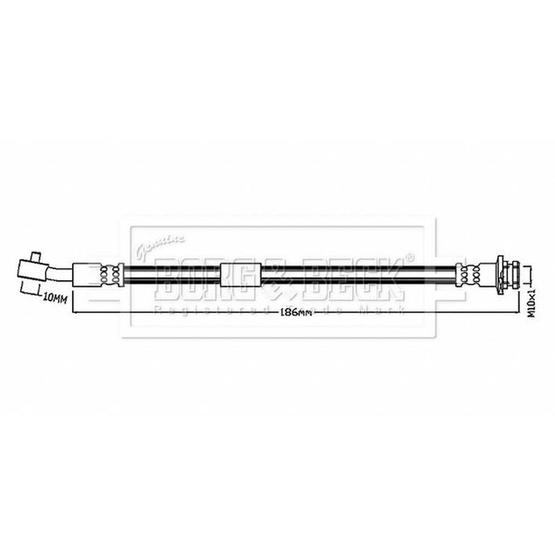 Borg & Beck Brake Hydraulic Hose Line Rear BBH8874