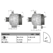Denso Car Alternator 12V DAN1343