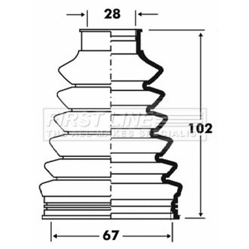 First Line Drive Shaft Bellow Kit Front Left Thermoplast FCB2830