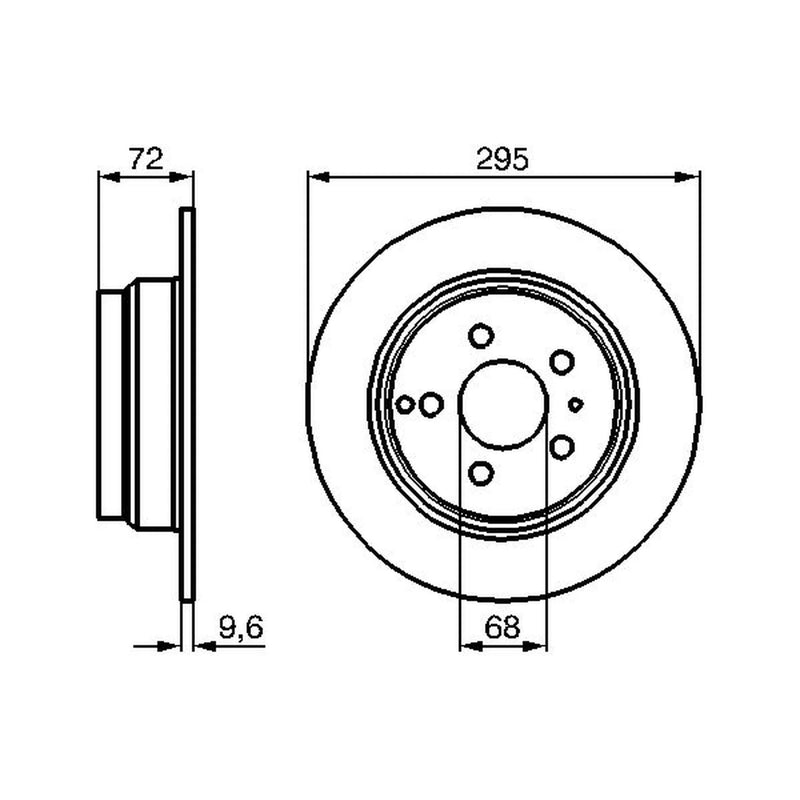 Bosch 2 x Solid Rear Brake Discs 0 986 478 628