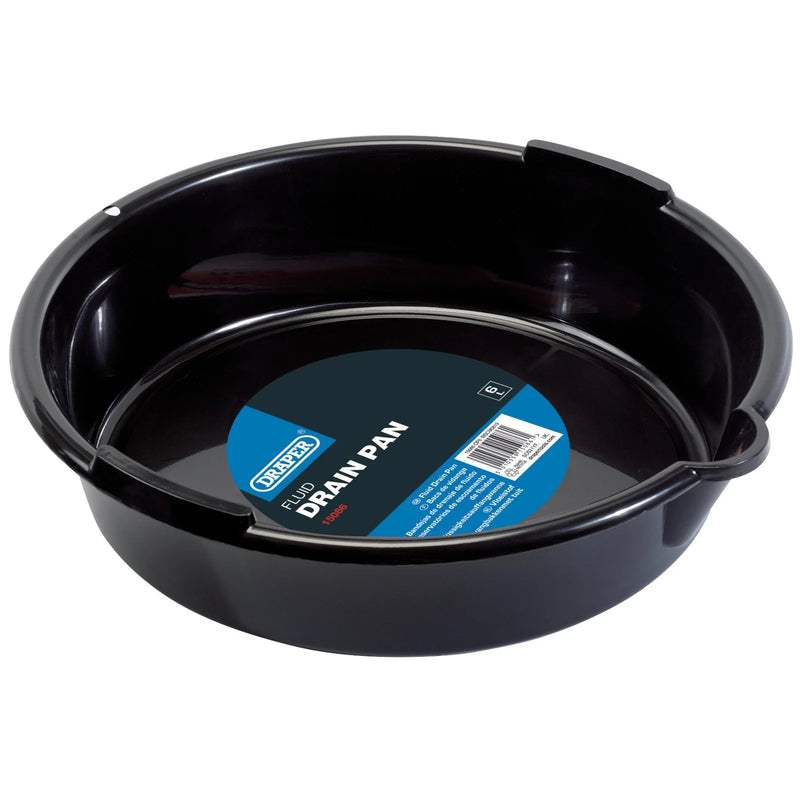 Draper Fluid Drain Pan 6L - Durable Plastic with Handle