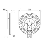 Bosch 2 x Vented Front Brake Discs 0 986 479 570