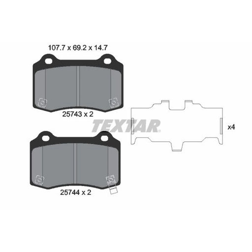 Textar Rear Brake Pad Set 2574301