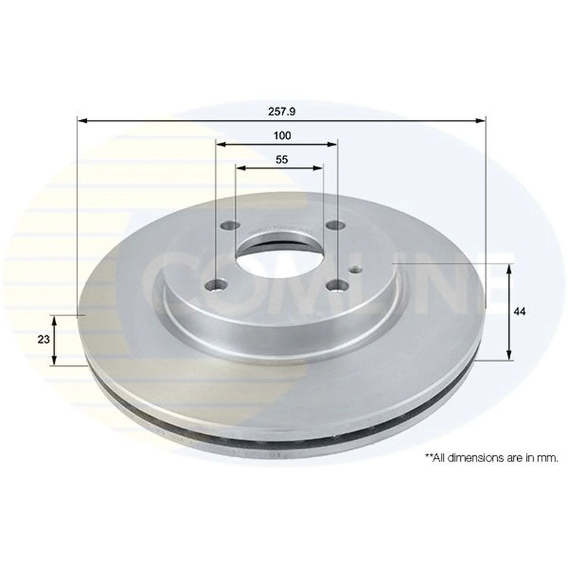 Comline 2 x Internally Vented Front Brake Discs ADC0457V