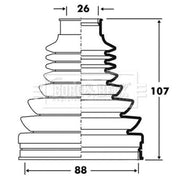 Borg & Beck Drive Shaft Bellow Kit Front Left Thermoplast BCB2811