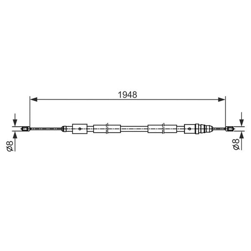 Bosch Handbrake Cable Right Rear 1 987 482 541