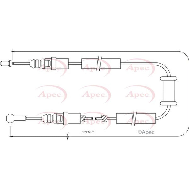 Apec Handbrake Cable Left Rear CAB1479