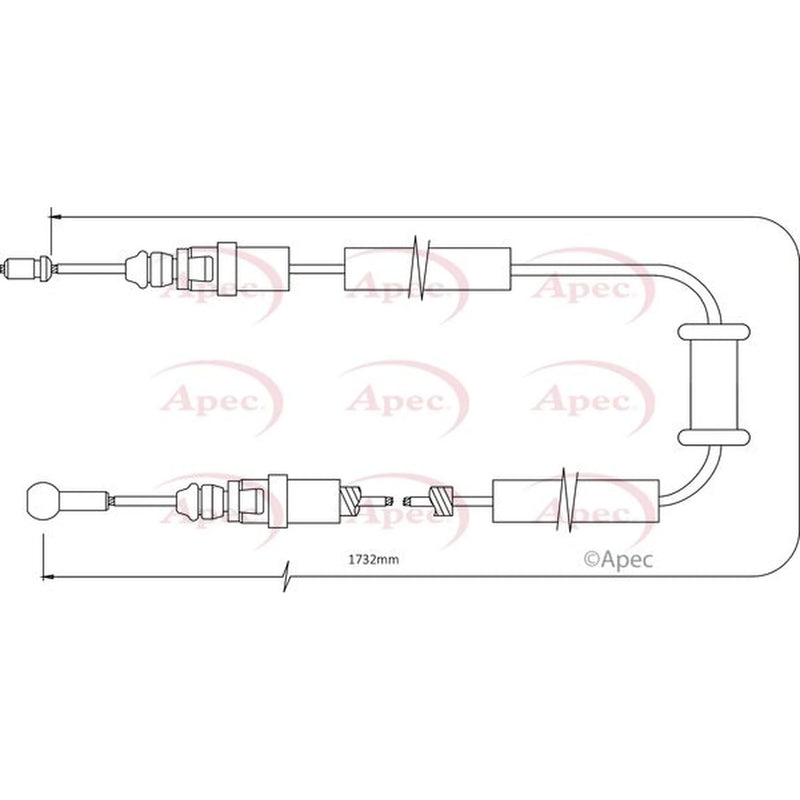 Apec Handbrake Cable Left Rear CAB1479