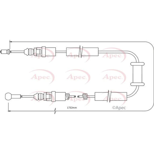 Apec Handbrake Cable Left Rear CAB1479