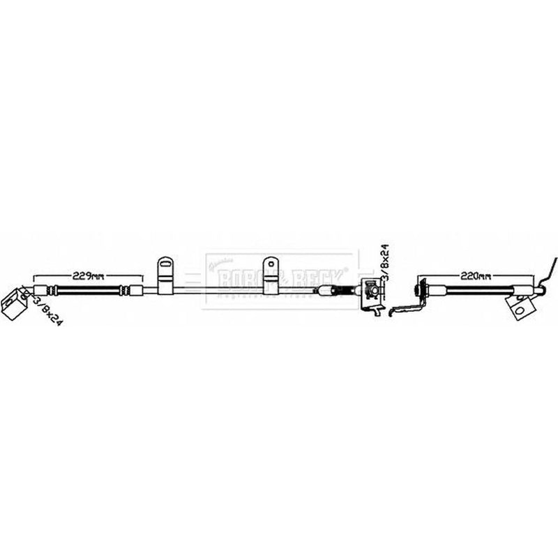 Borg & Beck Brake Hydraulic Hose Line Rear Left BBH8013
