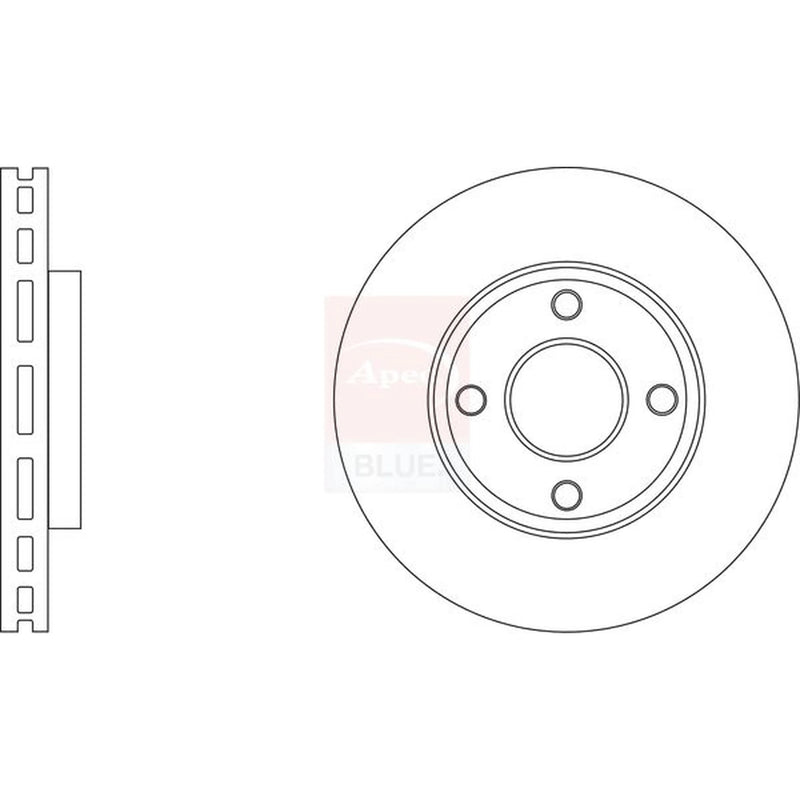 Apec 2 x Vented Front Brake Discs SDK6948