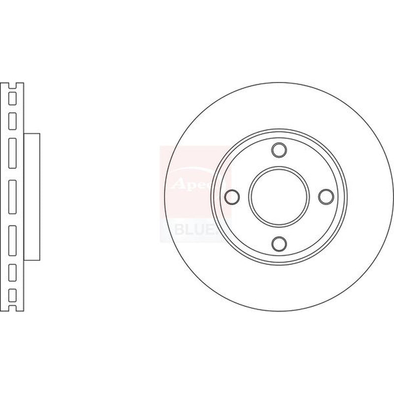 Apec 2 x Vented Front Brake Discs SDK6948