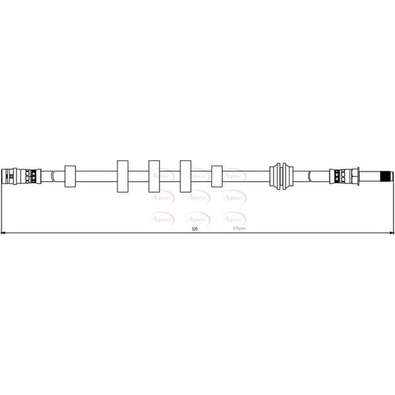 Apec Brake Hydraulic Hose Line Front HOS3844