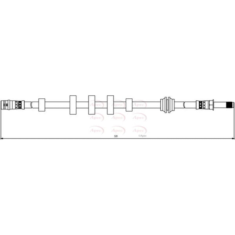 Apec Brake Hydraulic Hose Line Front HOS3844