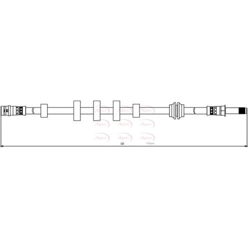 Apec Brake Hydraulic Hose Line Front HOS3844
