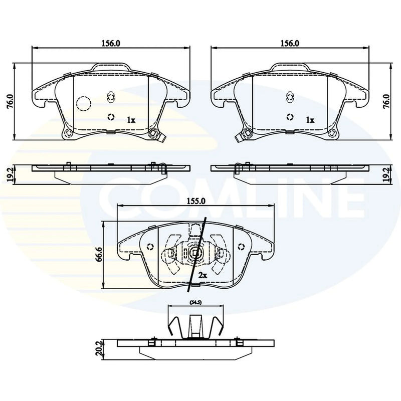 Comline 4 x Front Brake Pad Set CBP32286