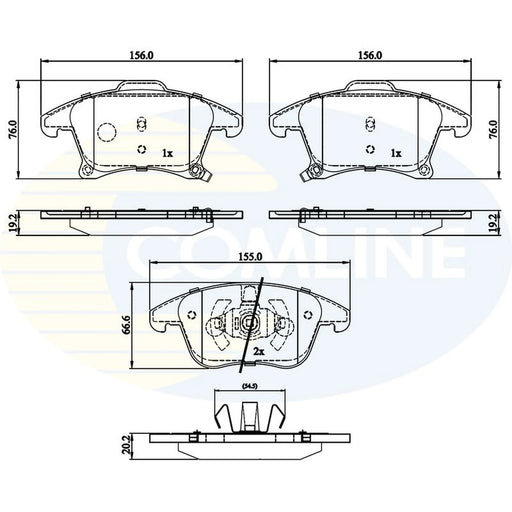 Comline 4 x Front Brake Pad Set CBP32286