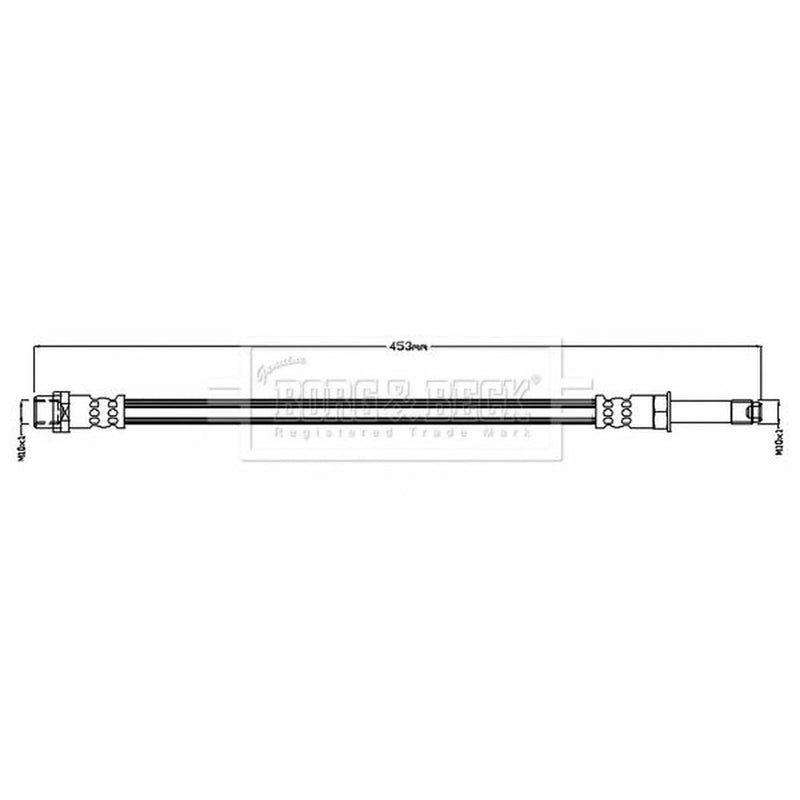 Borg & Beck Brake Hydraulic Hose Line Rear Lef BBH8761