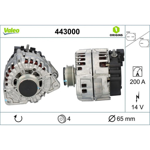 Valeo Car Alternator 12V 443000