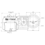 Febi Air Suspension Bellow 189mm Front 170930