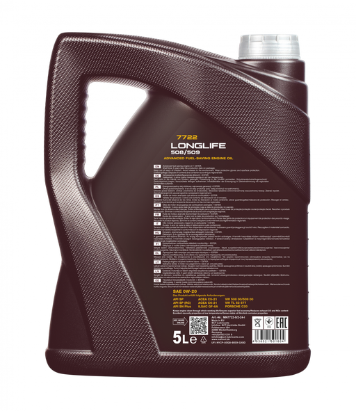 Mannol VW 508 509 0W-20 0W20 Fully Synthetic Long Life Engine Oil MB 229.71 5L