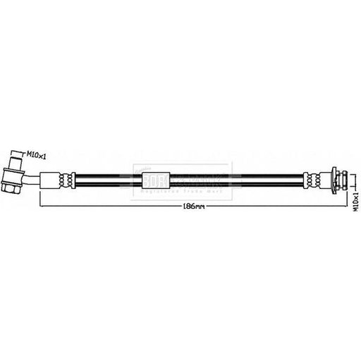Borg & Beck Brake Hydraulic Hose Line Rear BBH8542