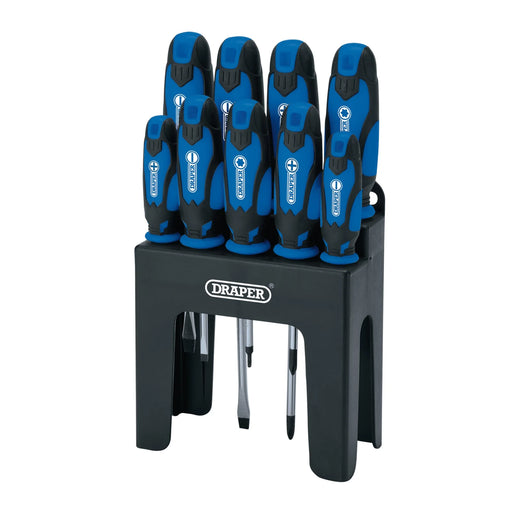 Draper Soft Grip Screwdriver Set 9 Piece Blue