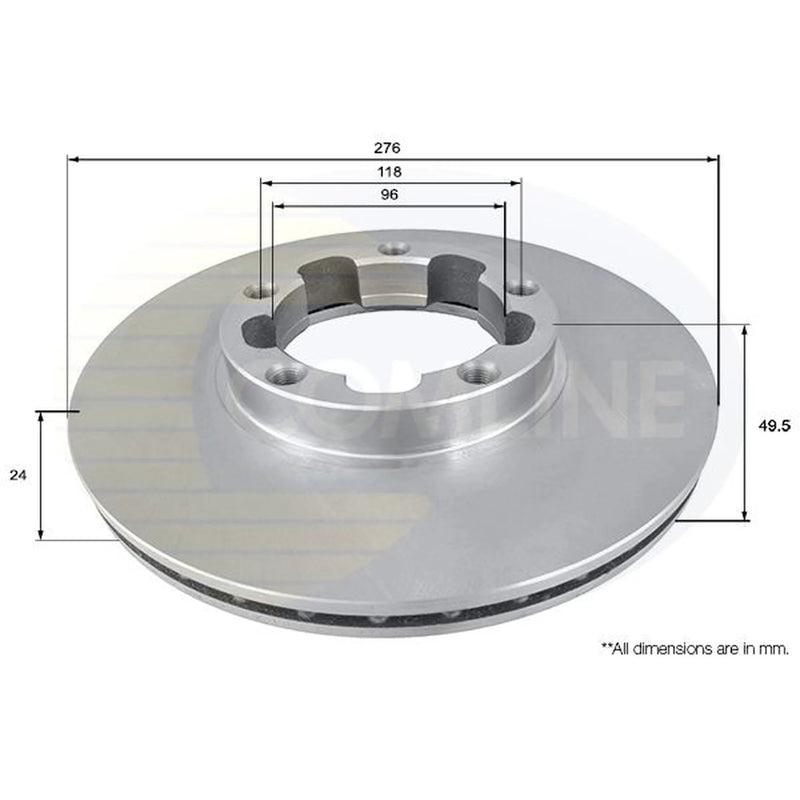 Comline 2 x Internally Vented Front Brake Discs ADC0286V
