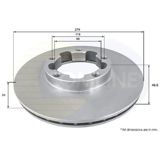 Comline 2 x Internally Vented Front Brake Discs ADC0286V