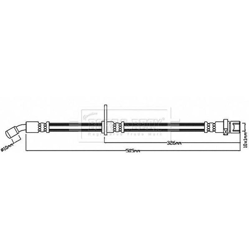 Borg & Beck Brake Hydraulic Hose Line Front Left BBH8260