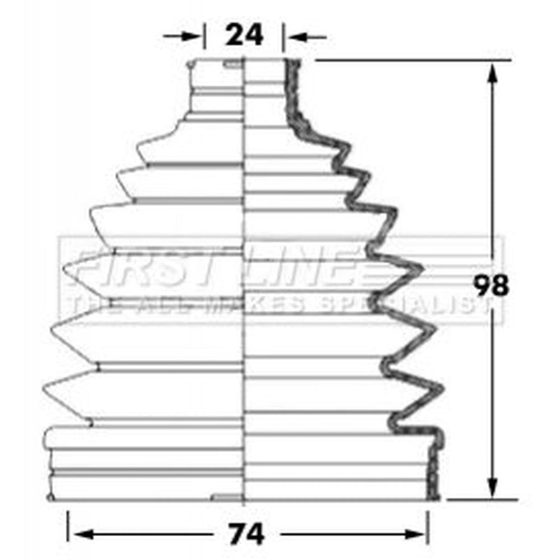 First Line Drive Shaft Bellow Kit Front Left Thermoplast FCB6041