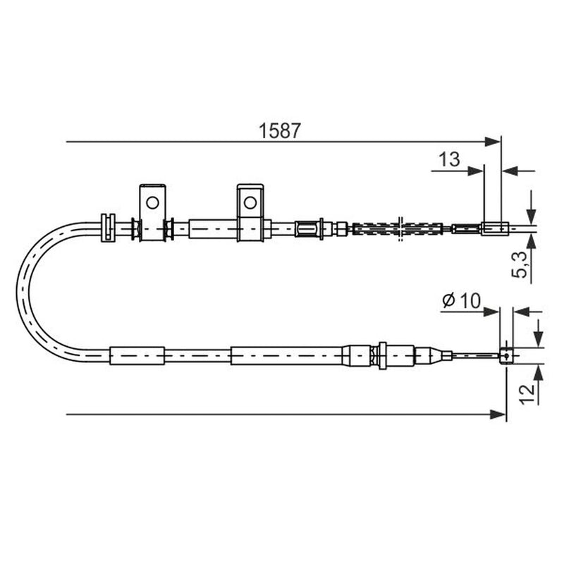 Bosch Handbrake Cable Right Rear 1 987 477 717