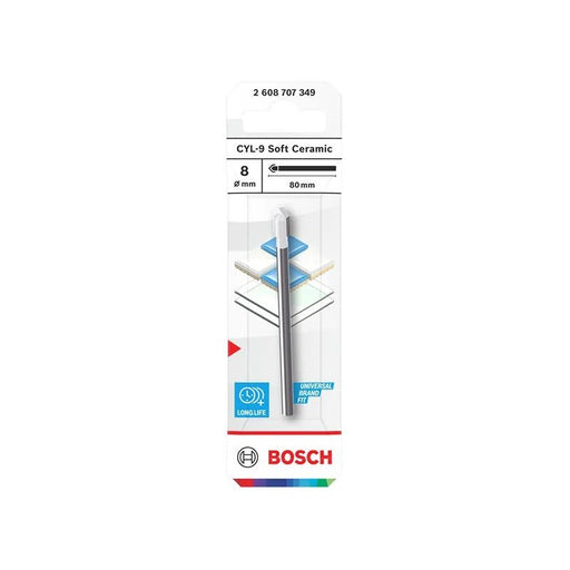 Bosch Powertool Accessories CYL-9 Soft Ceramic Drill Bit 8 x 80mm