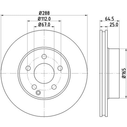 DON 2 x Internally Vented Front Brake Discs PCD10812