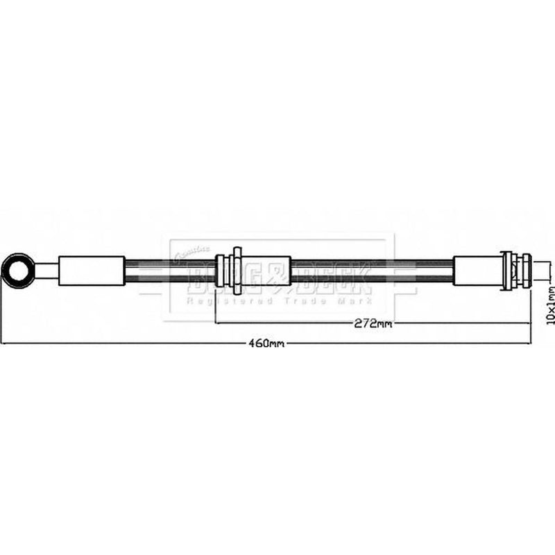 Borg & Beck Brake Hydraulic Hose Line Front Left BBH8326