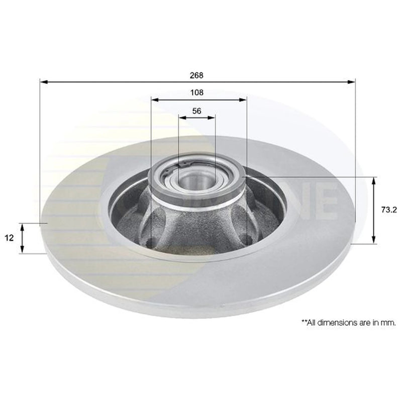 Comline 2 x Solid Rear Brake Discs ADC3011