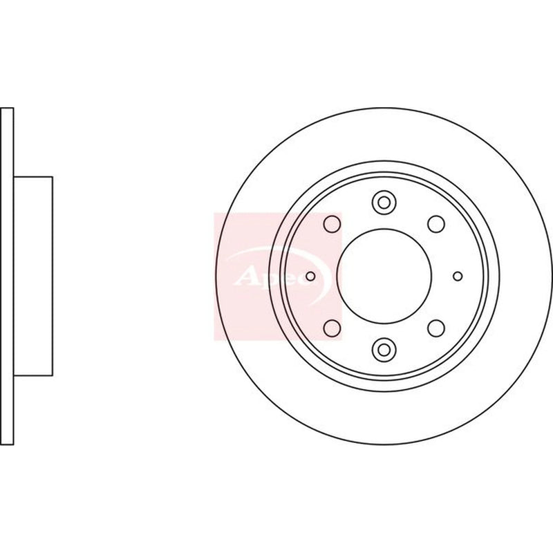 Apec 2 x Solid Rear Brake Discs DSK2085