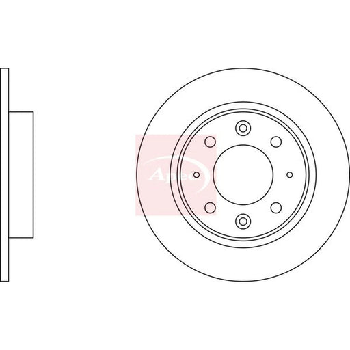 Apec 2 x Solid Rear Brake Discs DSK2085