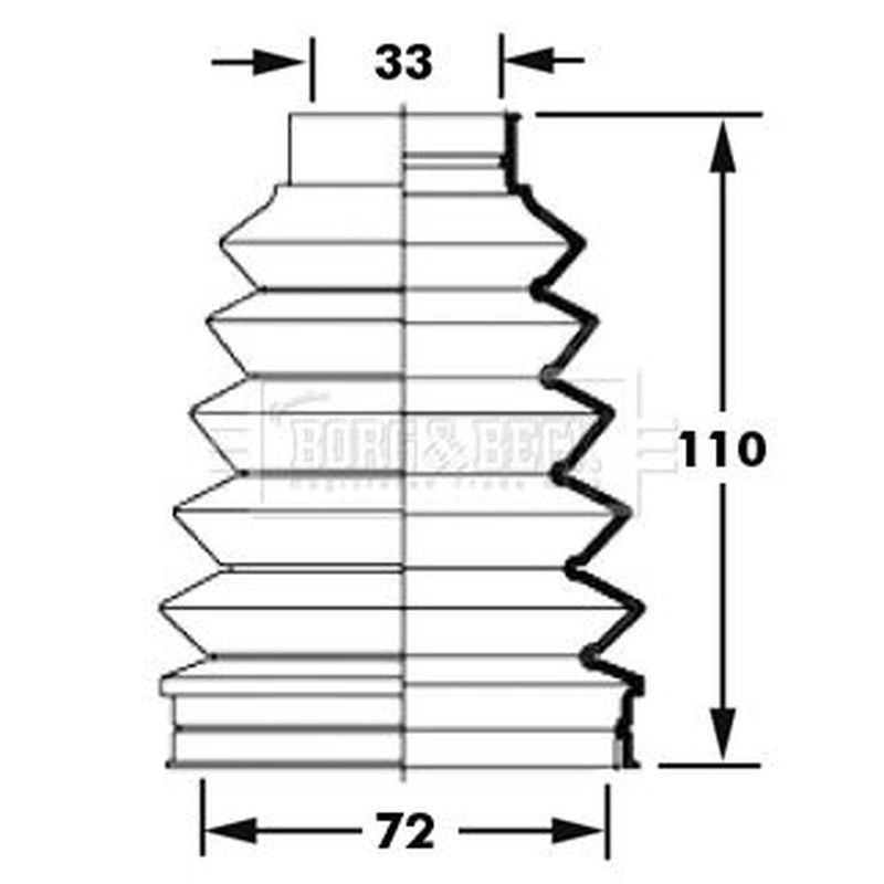 Borg & Beck Drive Shaft Bellow Kit Front Left Thermoplast BCB6000