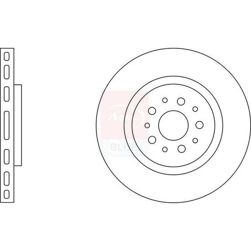 Apec 2 x Vented Front Brake Discs SDK6706
