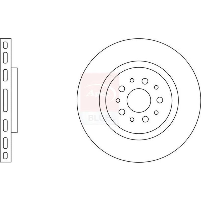 Apec 2 x Vented Front Brake Discs SDK6706
