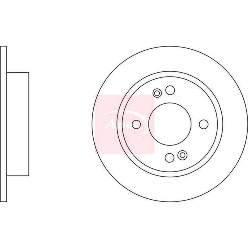Apec 2 x Solid Rear Brake Discs DSK3216