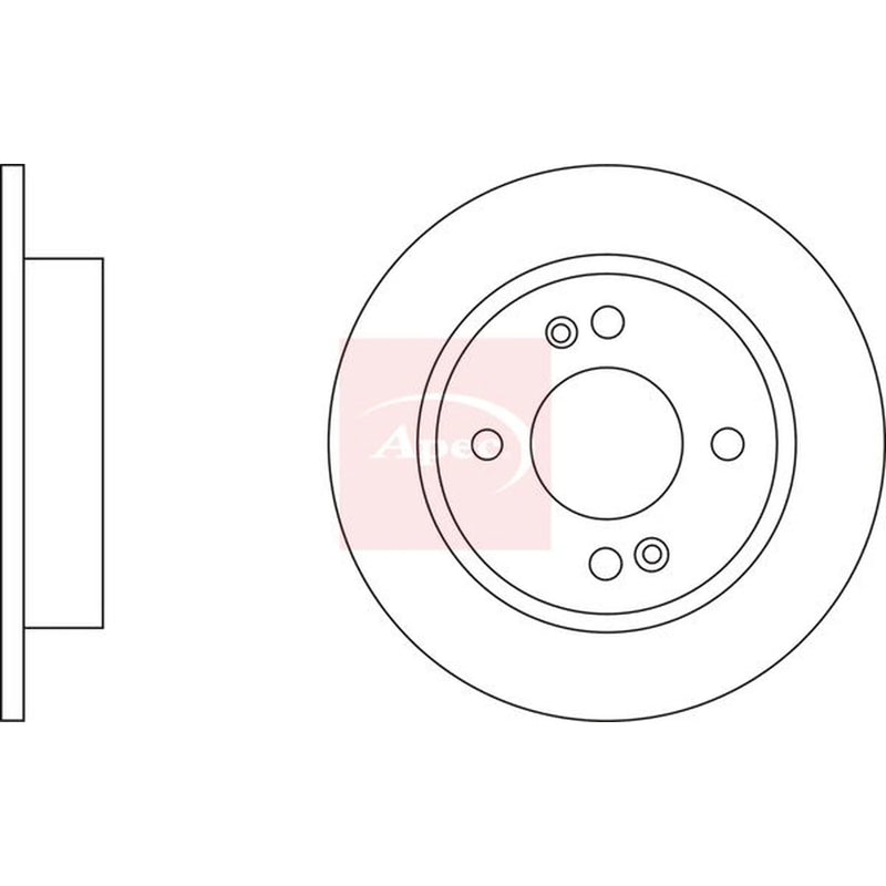 Apec 2 x Solid Rear Brake Discs DSK3216