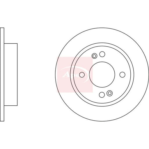 Apec 2 x Solid Rear Brake Discs DSK3216